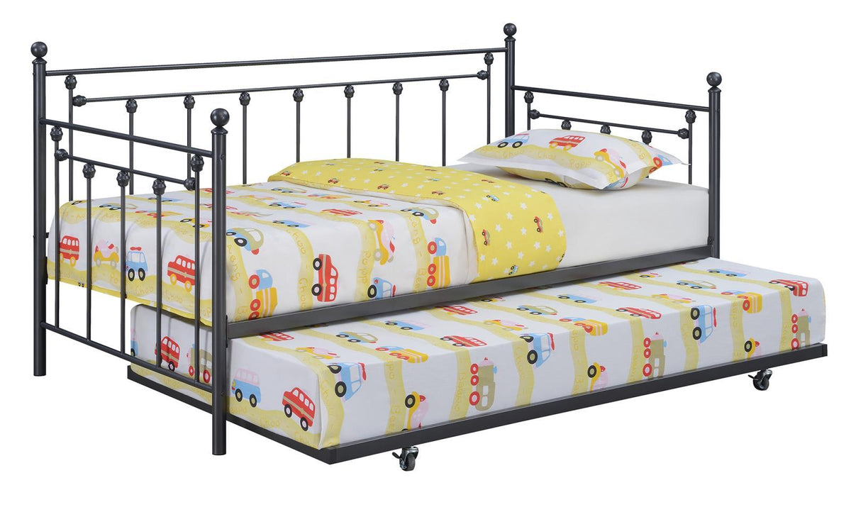 Nocus Spindle Metal Twin Daybed with Trundle - Daybed - Half Price Furniture