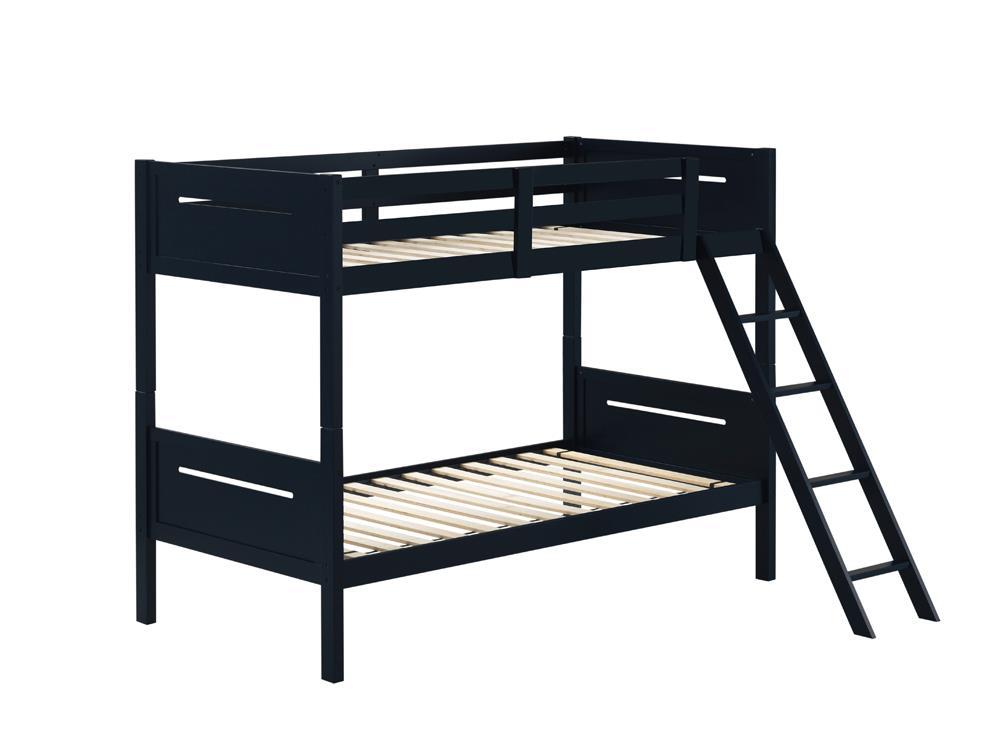 Littleton Twin Over Twin Bunk Bed Blue Littleton Twin Over Twin Bunk Bed Blue Half Price Furniture