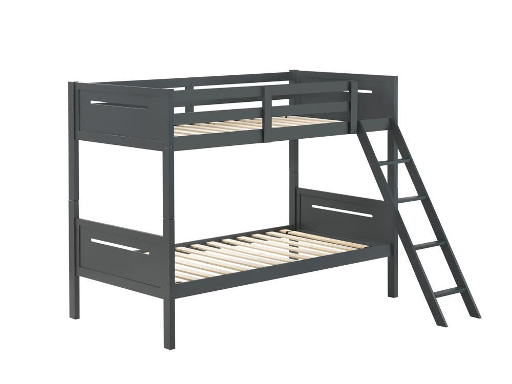 Littleton Twin Over Twin Bunk Bed Grey Littleton Twin Over Twin Bunk Bed Grey Half Price Furniture