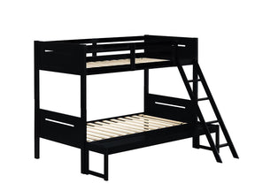 Littleton Twin Over Full Bunk Bed Black Littleton Twin Over Full Bunk Bed Black Half Price Furniture
