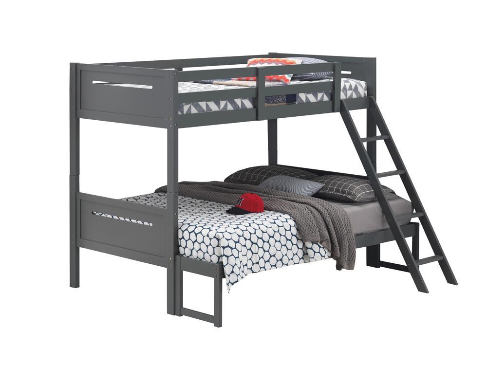 Littleton Twin Over Full Bunk Bed Grey  Las Vegas Furniture Stores