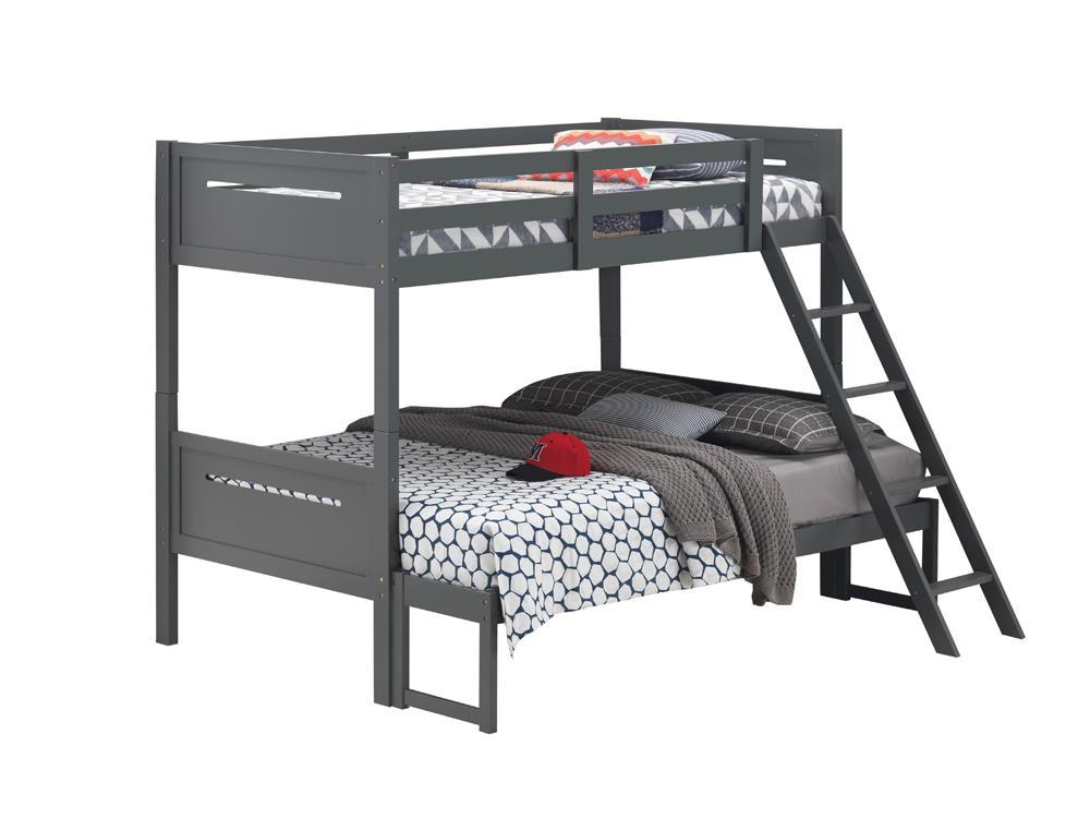 Littleton Twin Over Full Bunk Bed Grey Half Price Furniture
