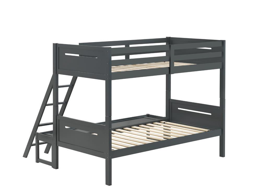 Littleton Twin Over Full Bunk Bed Grey Half Price Furniture