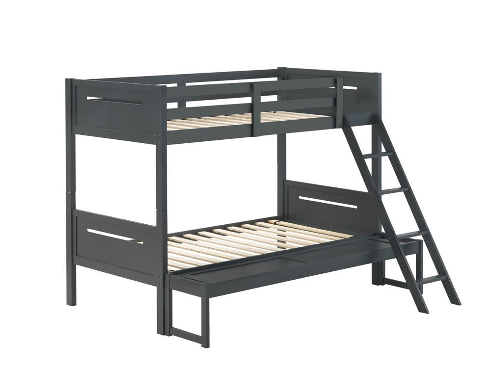 Littleton Twin Over Full Bunk Bed Grey Half Price Furniture