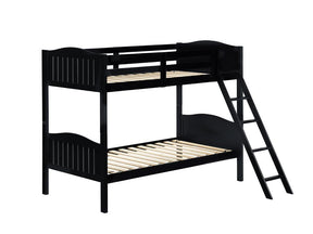 Arlo Twin Over Twin Bunk Bed with Ladder Black Arlo Twin Over Twin Bunk Bed with Ladder Black Half Price Furniture