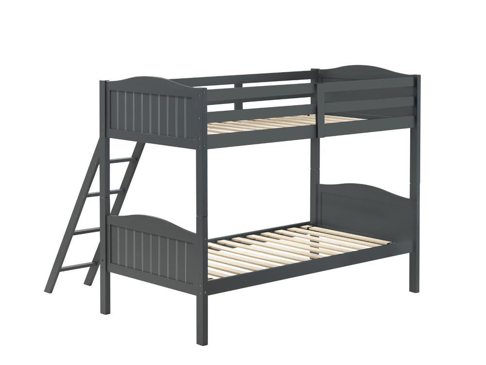 Arlo Twin Over Twin Bunk Bed with Ladder Grey Arlo Twin Over Twin Bunk Bed with Ladder Grey Half Price Furniture