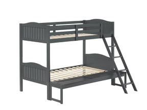 Arlo Twin Over Full Bunk Bed with Ladder Grey Arlo Twin Over Full Bunk Bed with Ladder Grey Half Price Furniture