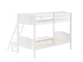 Arlo Twin Over Full Bunk Bed with Ladder White Arlo Twin Over Full Bunk Bed with Ladder White Half Price Furniture