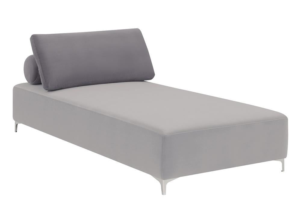 Giovanni Upholstered Accent Chaise with Removable Pillow Grey Giovanni Upholstered Accent Chaise with Removable Pillow Grey Half Price Furniture