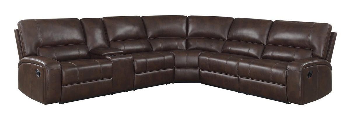 Brunson 3-piece Upholstered Motion Sectional Brown  Las Vegas Furniture Stores