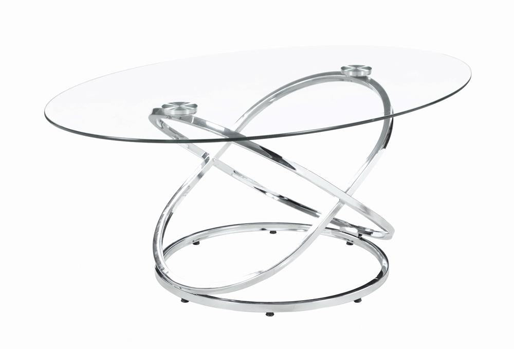 Warren 3-piece Occasional Set Chrome and Clear - Table Set - Half Price Furniture