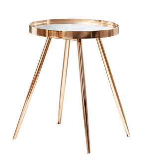 Kaelyn Round Mirror Top End Table Gold Kaelyn Round Mirror Top End Table Gold Half Price Furniture