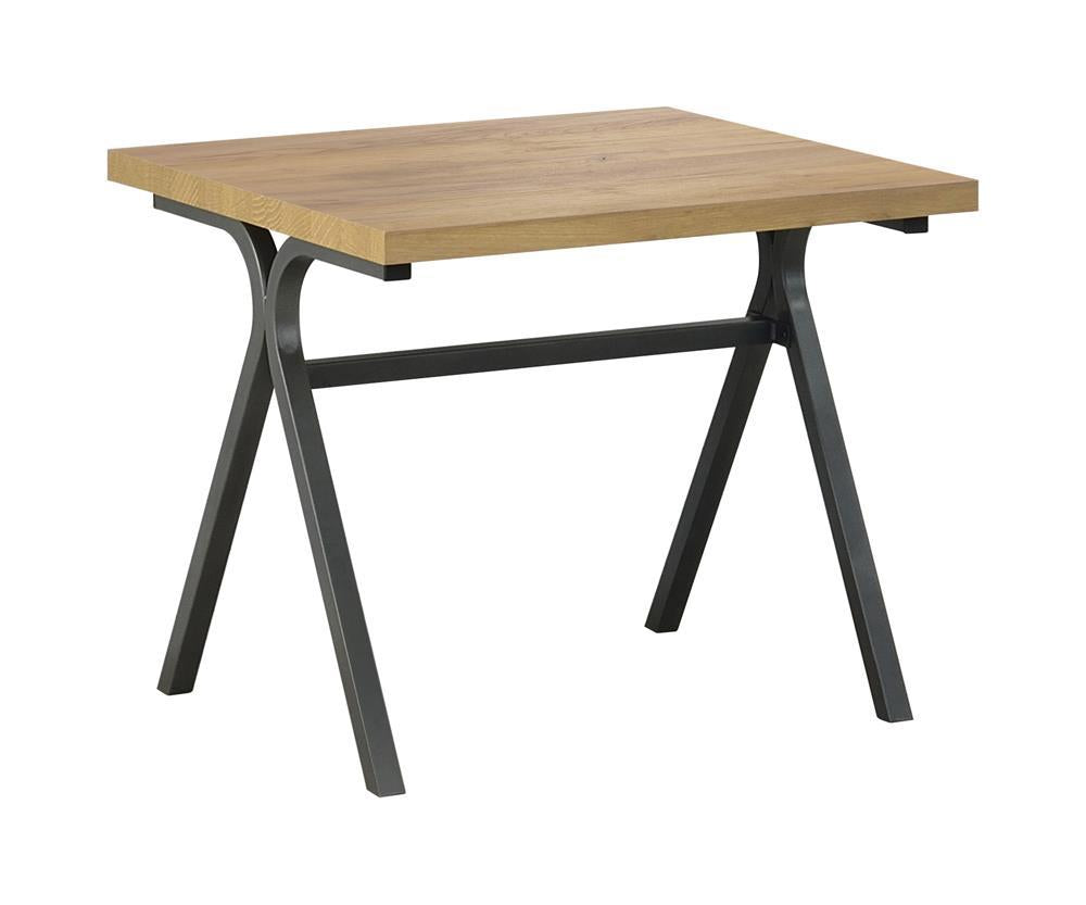 Colmar 3-piece Trestle Occasional Table Set Golden Oak and Gunmetal - Table Set - Half Price Furniture