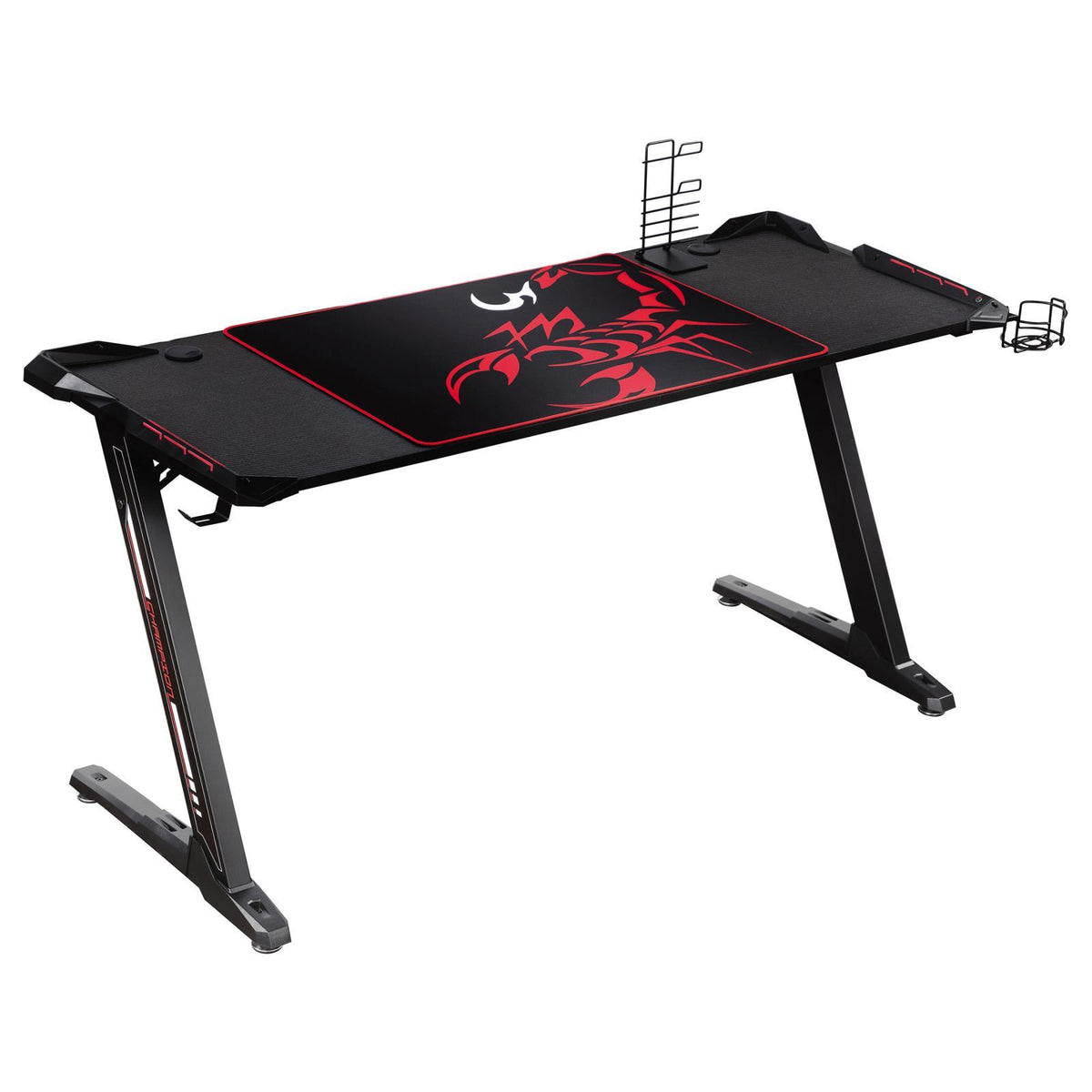 Brocton Metal Z-shaped Gaming Desk Black - Half Price Furniture