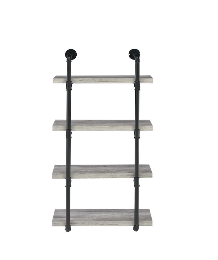 Elmcrest 24-inch Wall Shelf Black and Grey Driftwood - Wall Shelf - Half Price Furniture