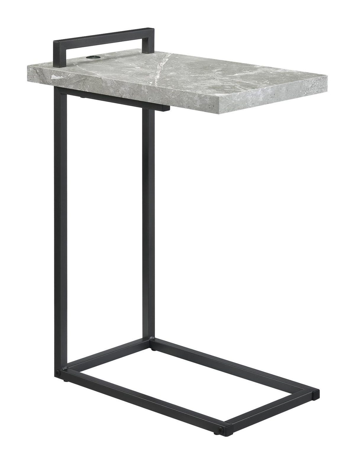 Maxwell C-shaped Accent Table Cement and Gunmetal - Half Price Furniture