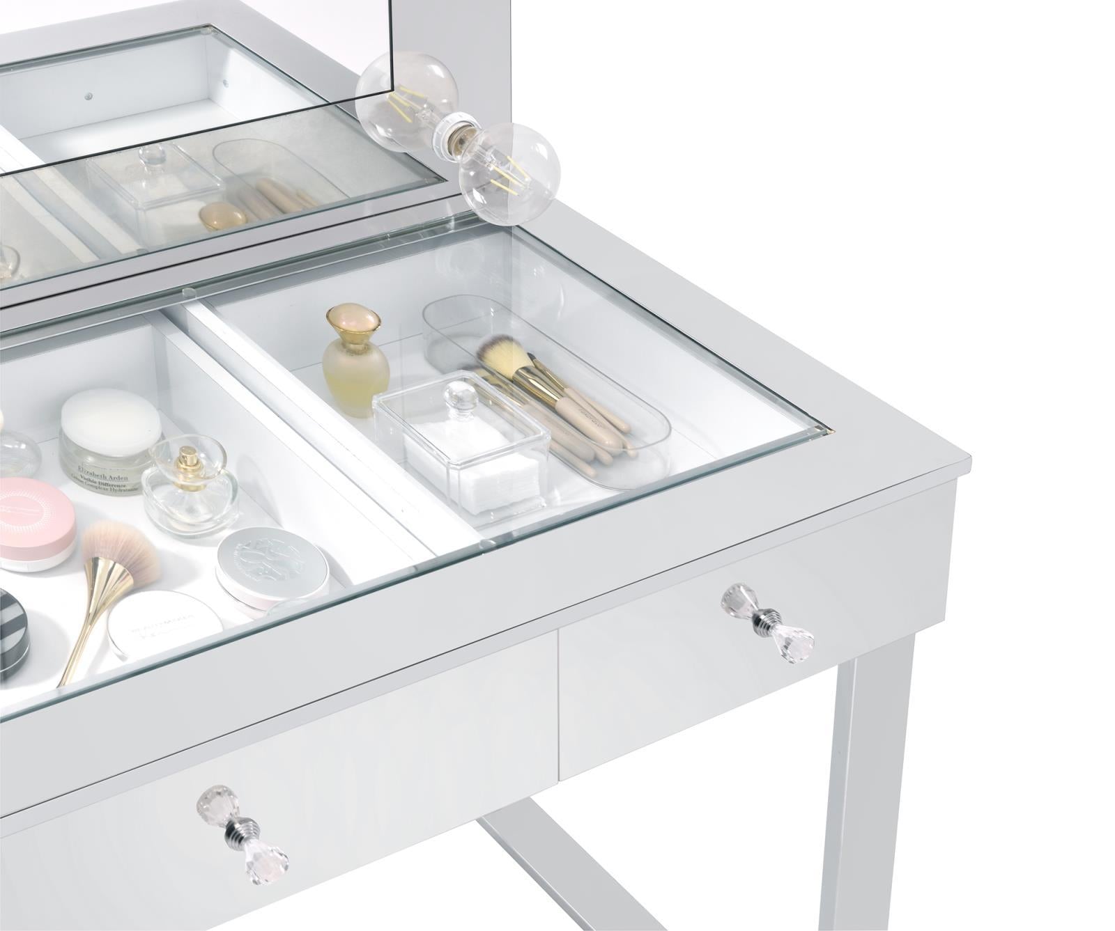Umbridge 3-drawer Vanity with Lighting Chrome and White - Half Price Furniture