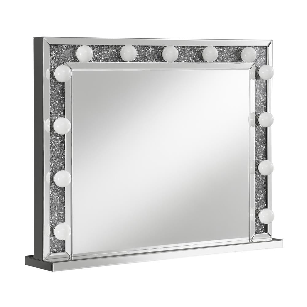 Wilmer Rectangular Table Mirror with Lighting Silver Wilmer Rectangular Table Mirror with Lighting Silver Half Price Furniture