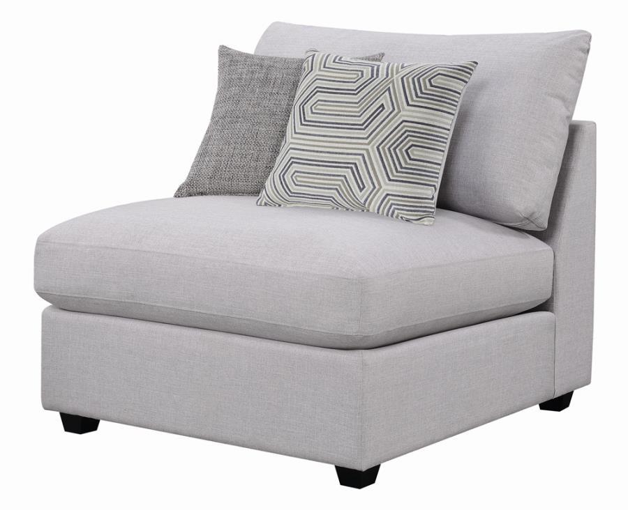 Cambria Upholstered Armless Chair Grey - Armless Chair - Half Price Furniture