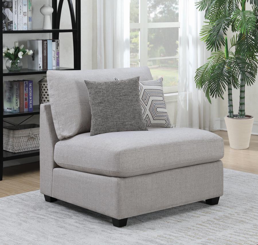 Cambria Upholstered Armless Chair Grey  Las Vegas Furniture Stores