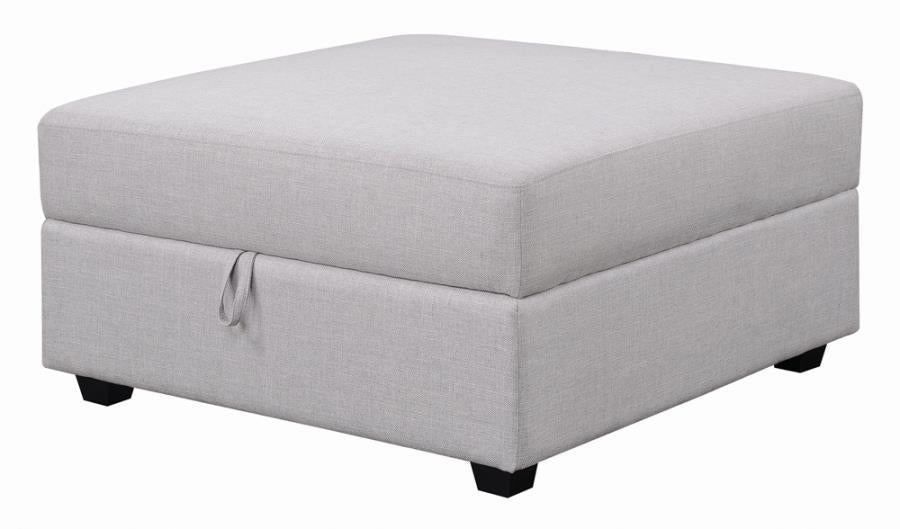 Cambria Upholstered Square Storage Ottoman Grey - Ottoman - Half Price Furniture
