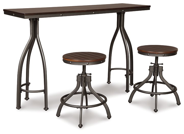 Odium Counter Height Dining Table and Bar Stools (Set of 3)  Half Price Furniture