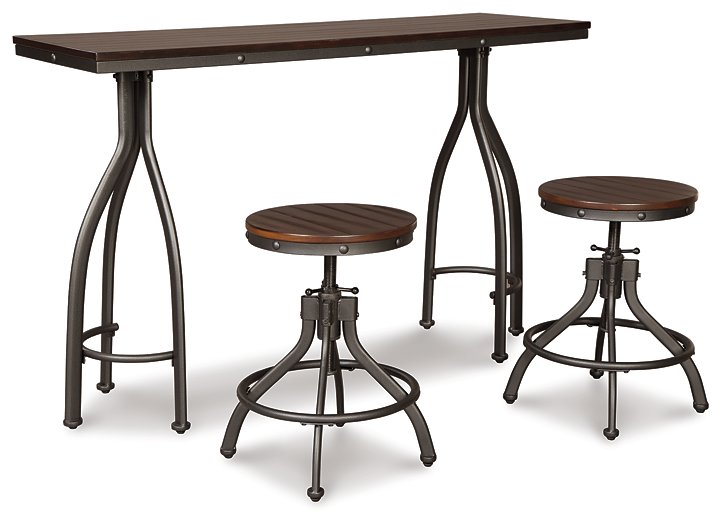 Odium Counter Height Dining Table and Bar Stools (Set of 3) Half Price Furniture