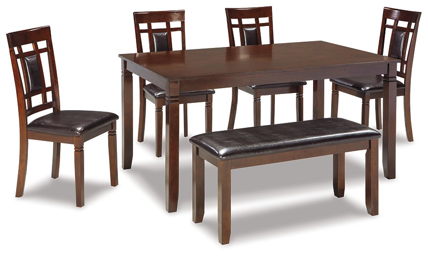 Bennox Dining Table and Chairs with Bench (Set of 6) Bennox Dining Table and Chairs with Bench (Set of 6) Half Price Furniture