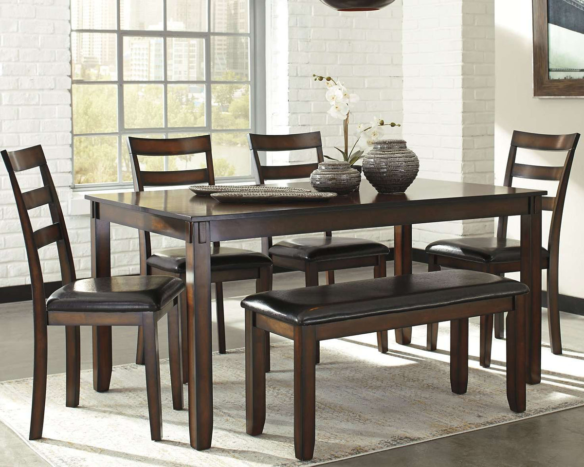 Coviar Dining Table and Chairs with Bench (Set of 6) - Dining Table - Half Price Furniture