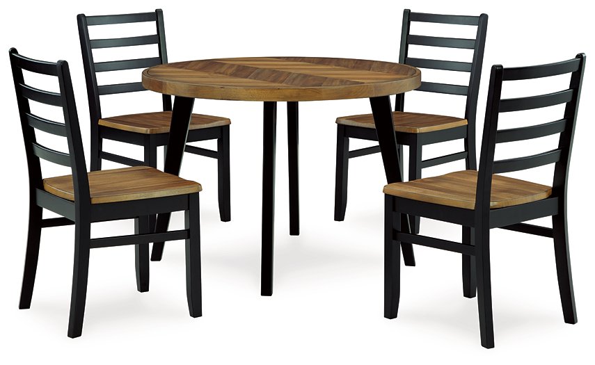 Blondon Dining Table and 4 Chairs (Set of 5)  Las Vegas Furniture Stores