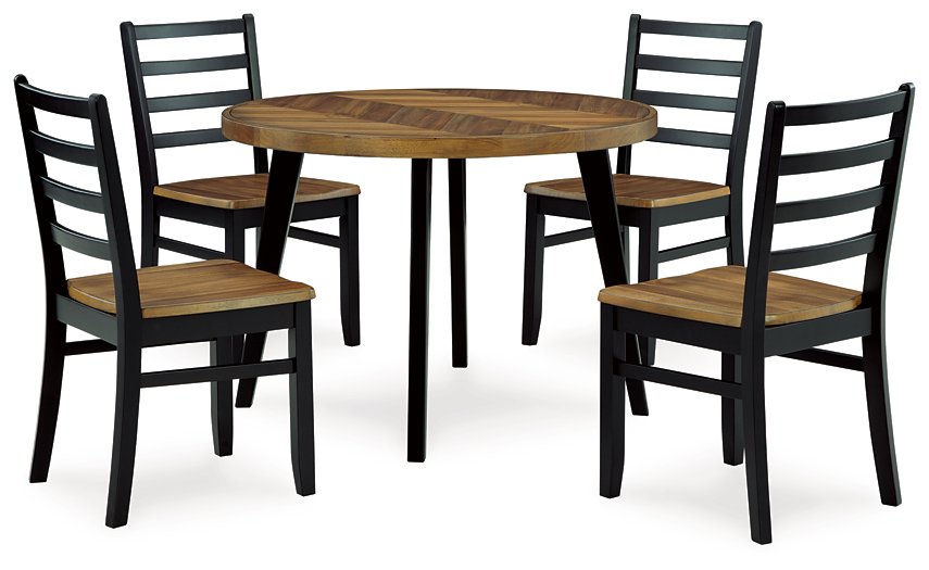 Blondon Dining Table and 4 Chairs (Set of 5) Half Price Furniture