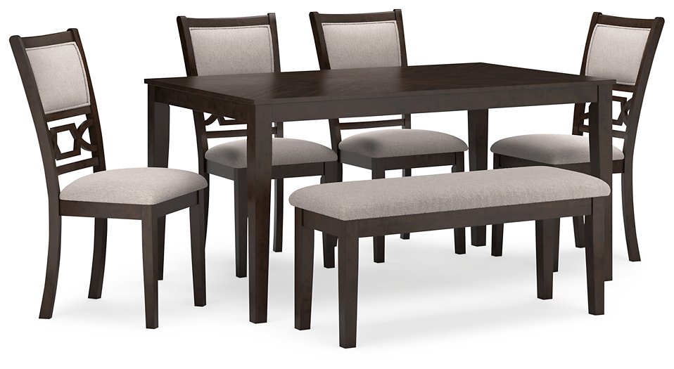 Langwest Dining Table and 4 Chairs and Bench (Set of 6)  Half Price Furniture
