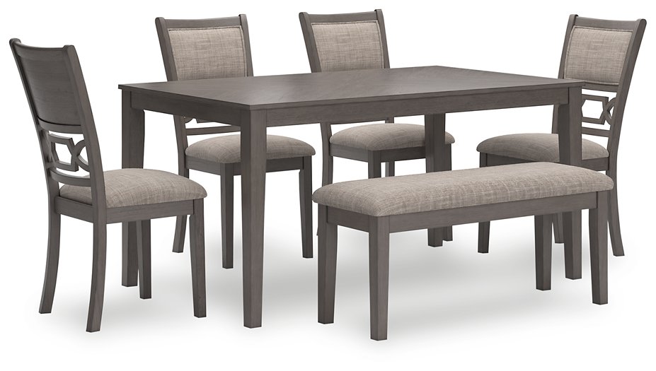 Wrenning Dining Table and 4 Chairs and Bench (Set of 6)  Half Price Furniture