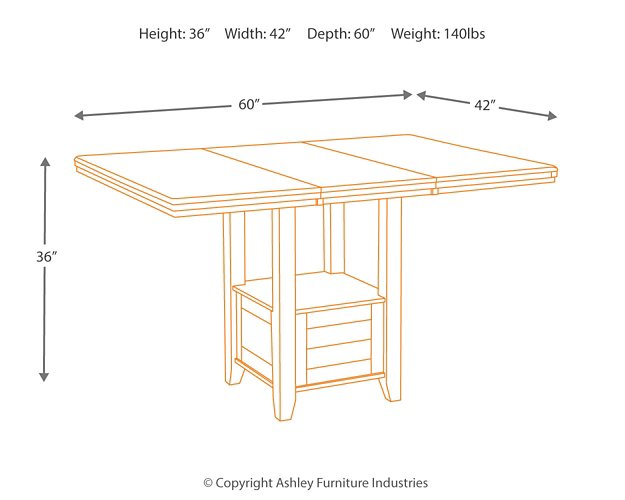 Haddigan Counter Height Dining Extension Table - Half Price Furniture