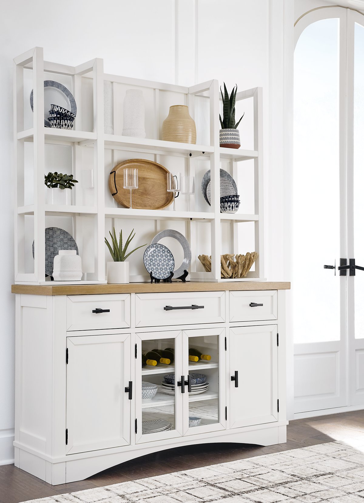 Ashbryn Dining Server and Hutch  Las Vegas Furniture Stores