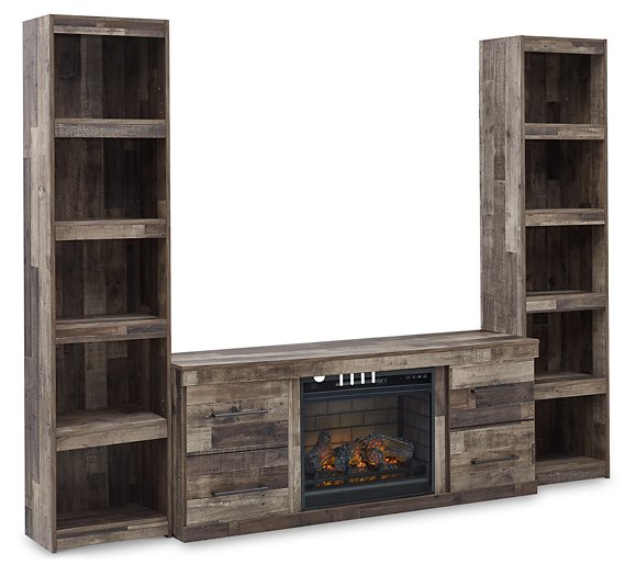 Derekson 3-Piece Entertainment Center with Electric Fireplace Half Price Furniture