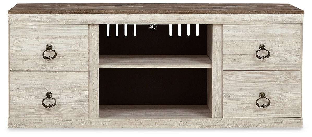 Willowton TV Stand with Electric Fireplace Half Price Furniture