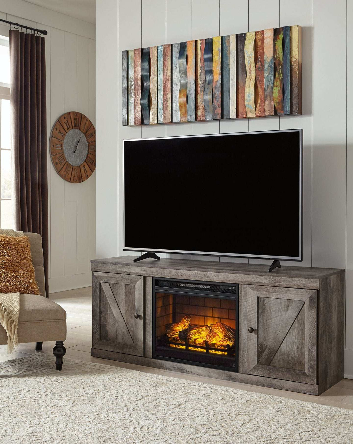 Wynnlow TV Stand with Electric Fireplace Half Price Furniture