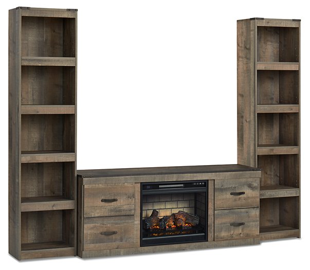Trinell 3-Piece Entertainment Center with Electric Fireplace Half Price Furniture