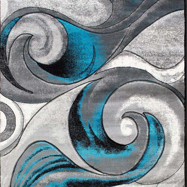 Niksar Turquoise 5' X 7' Area Rug Half Price Furniture
