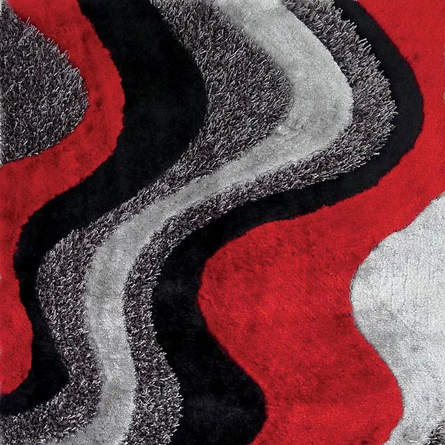 Vancouver Black/Gray/Red 5' X 7' Area Rug Vancouver Black/Gray/Red 5' X 7' Area Rug Half Price Furniture