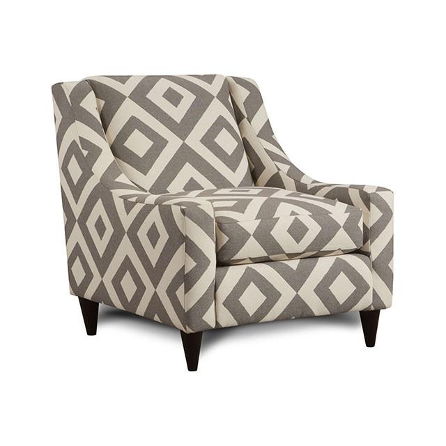 PARKER Ivory/Gray/Pattern Chair, Diamond Pattern  Las Vegas Furniture Stores