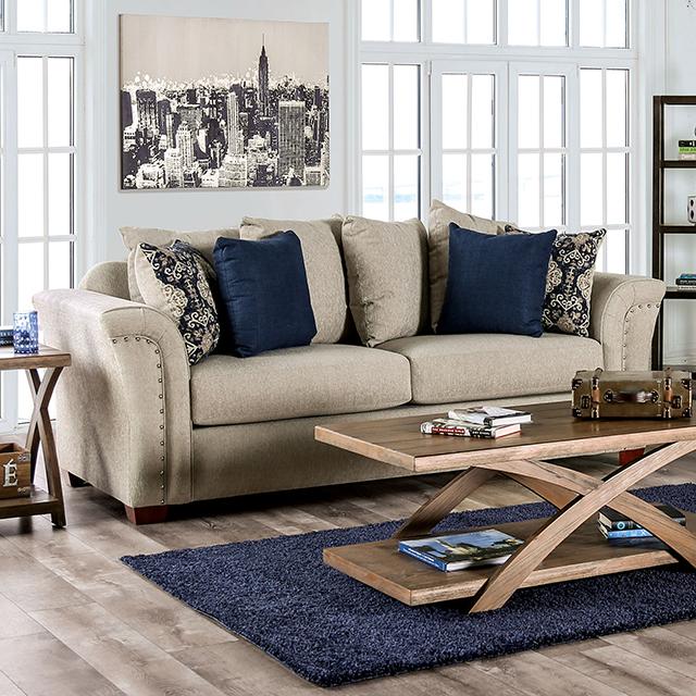 BELSIZE Sofa, Beige/Navy BELSIZE Sofa, Beige/Navy Half Price Furniture