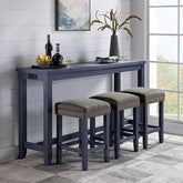 CAERLEON 4 Pc. Counter Ht. Table Set, Blue CAERLEON 4 Pc. Counter Ht. Table Set, Blue Half Price Furniture