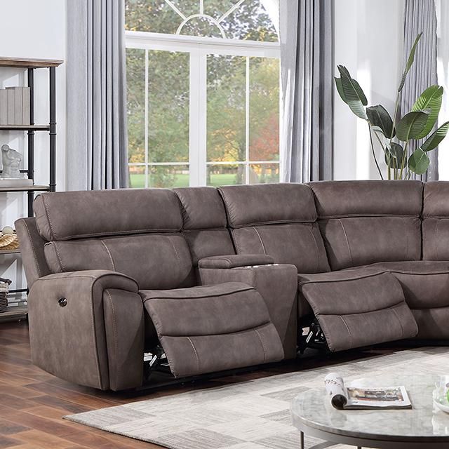 CURTIS Power Sectional, Brown CURTIS Power Sectional, Brown Half Price Furniture