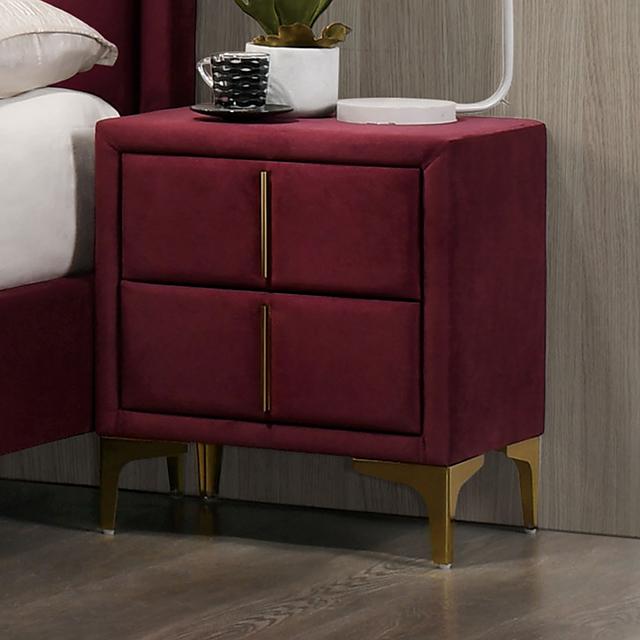 FLORIZEL Night Stand, Red  Las Vegas Furniture Stores