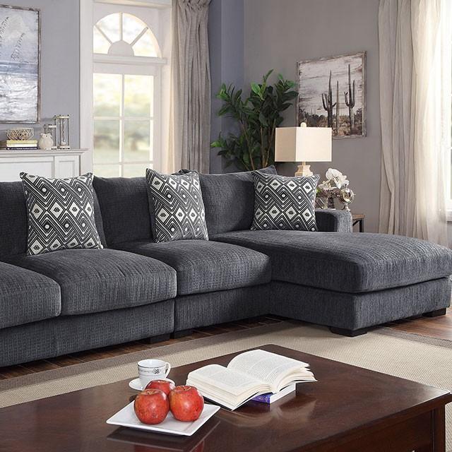 KAYLEE Large L-Shaped Sectional, Right Chaise - Half Price Furniture