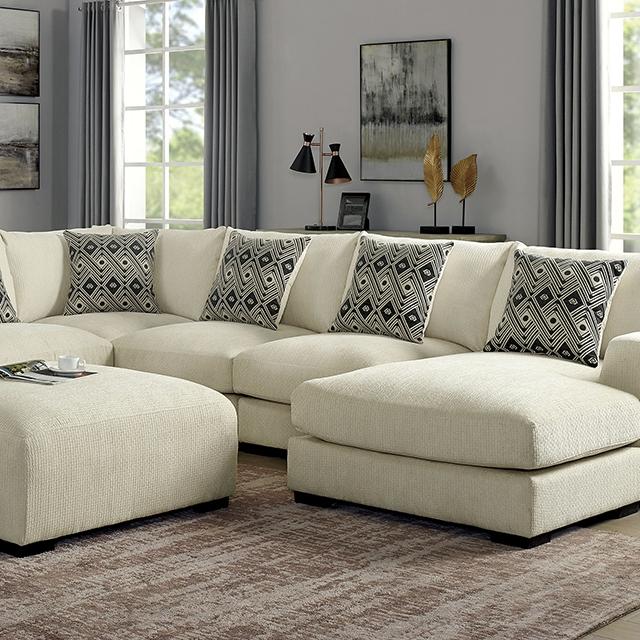 KAYLEE U-Shaped Sectional + Ottoman, Right Chaise  Las Vegas Furniture Stores