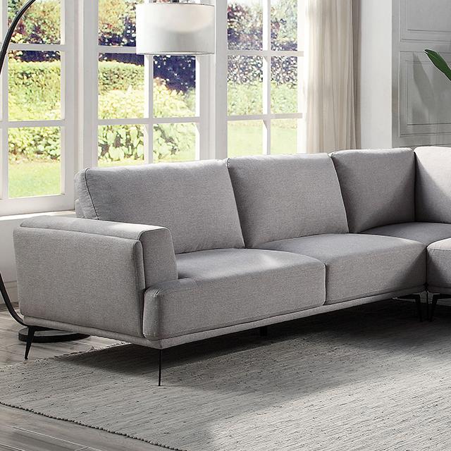 LAUFEN J-shaped Sectional, Gray LAUFEN J-shaped Sectional, Gray Half Price Furniture