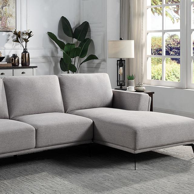 LAUFEN L-shaped Sectional, Gray LAUFEN L-shaped Sectional, Gray Half Price Furniture